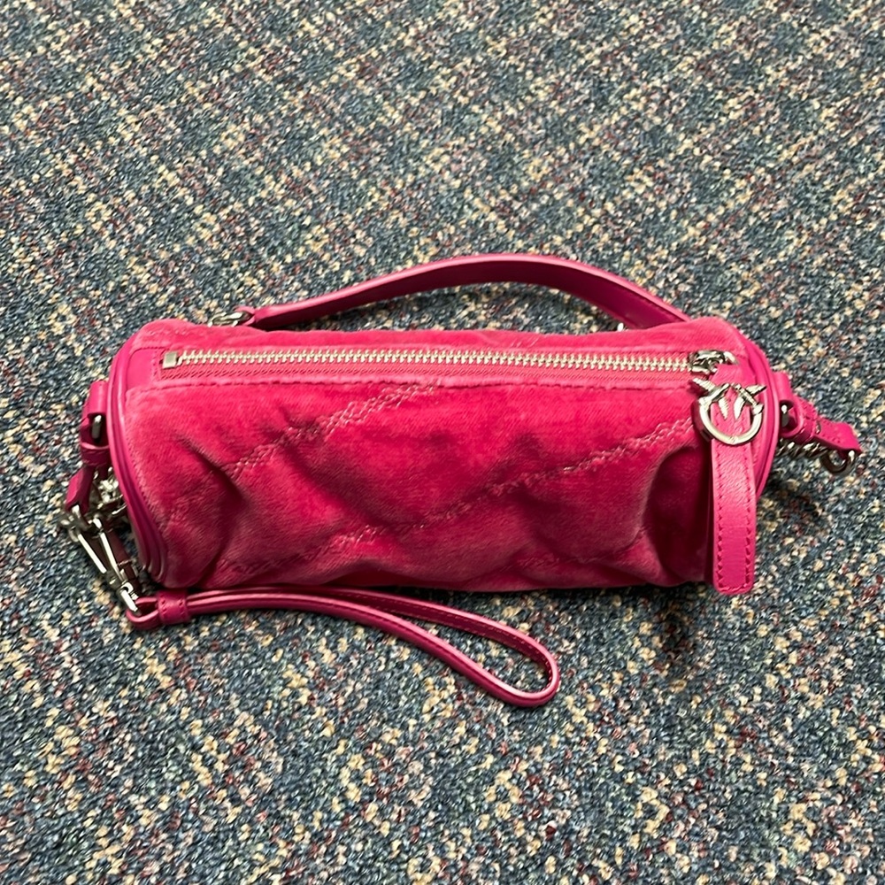 Gently used Pinko genuine leather shoulder bag/clutch/wristlet pink